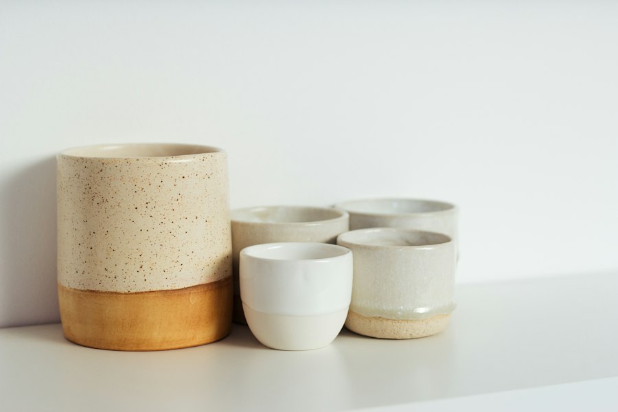 Speckled ceramic cups